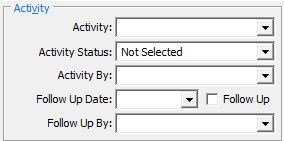 Set Current Student Search Criteria window (Activity area)
