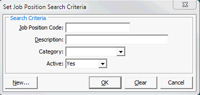 Set Job Position Search Criteria