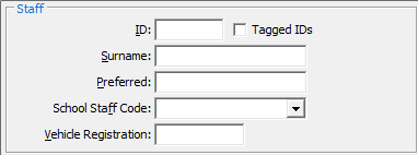 Set Staff Search Criteria - staff area