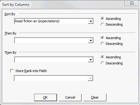 Sort by columns