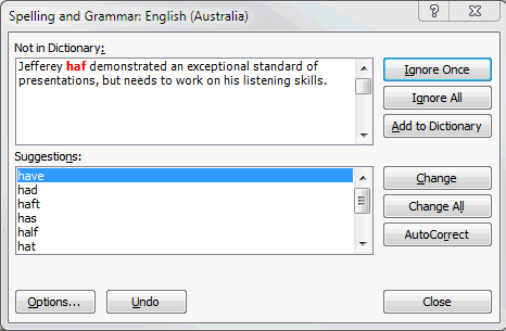Spelling window