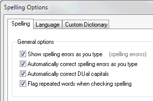 Spelling Options (cut down)