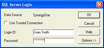SQL Server Login window