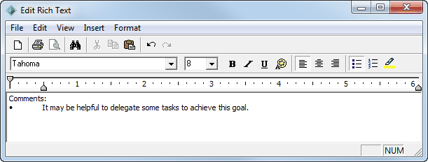 Staff Maintenance - Appraisals tab - Rich Text Editor (Comments example)