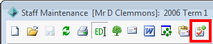 Staff Maintenance toolbar (linked task highlighted)