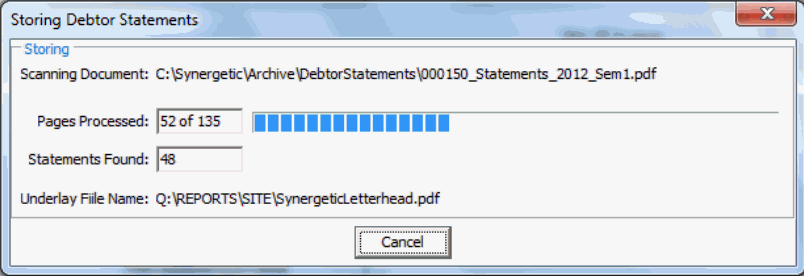 Storing Debtor Statements