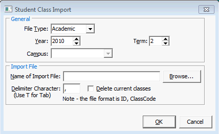 Importing student classes
