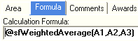 Subject Assessment Maintenance - Area tab - Formula sub-tab (Calculation Formula field)