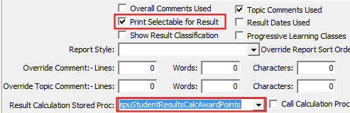 Subject Assessment Maintenance - Summary tab - Summary sub-tab (setting fields for awards)