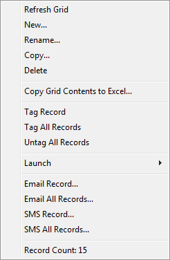 Subject Assessment Selector (right mouse, subject assessment)