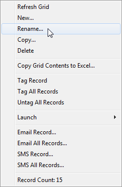 Subject Assessment Selector (Subject assessment, Right click, Rename)