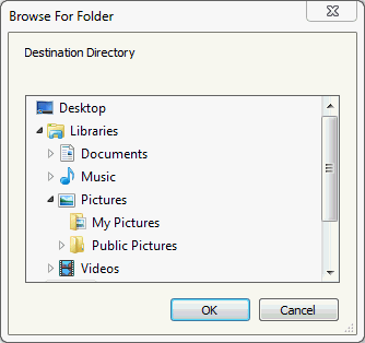 Browse for Folder window