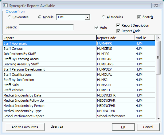 HR Crystal Reports