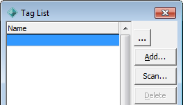 Tag List window (empty, top half only)