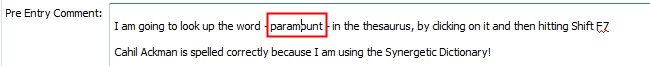 Thesaurus - selecting a word