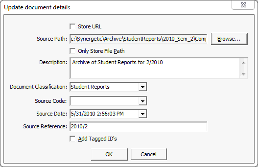 Update document details window
