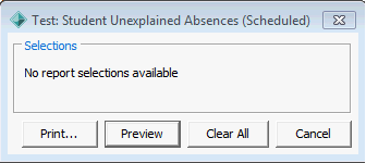 User Report Form Editor (test report with no selection criteria)