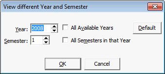 View different Year and Semester window