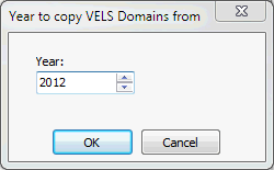 Year to copy VELS Domains from window