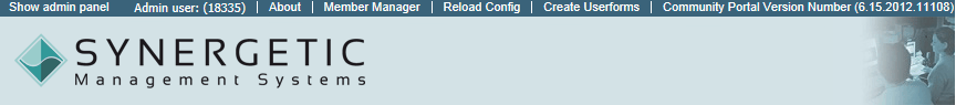 Community Portal - Admin (bar not expanded)