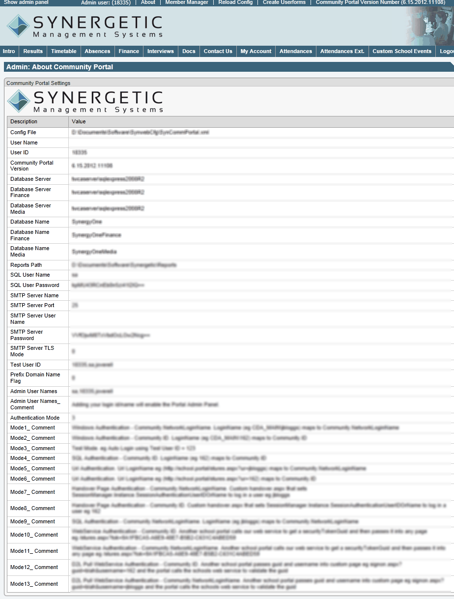 Community Portal - Community Portal Settings window
