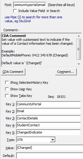 Configuration File Maintenance (fields and buttons)