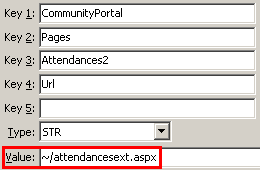 Configuration File Maintenance - AbsencesExtendedURLsetting (value cutdown, portal)