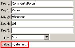 Configuration File Maintenance - AbsencesURL setting (value cutdown, portal)