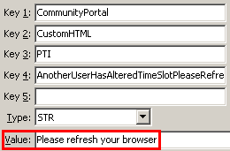 Configuration File Maintenance - AnotherUserHasAlteredTimeSlotPleaseRefreshMessage setting (value cutdown, portal)