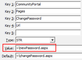 Configuration File Maintenance - ChangePassword - URL