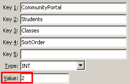 Configuration File Maintenance - ClassesSortOrder setting (value cutdown, portal)