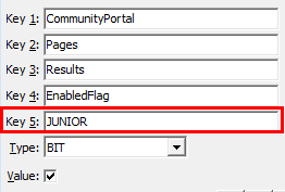 Configuration File Maintenance - CommunityPortal Pages Results EnabledFlag JUNIOR