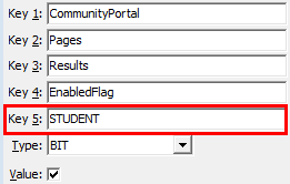 Configuration File Maintenance - CommunityPortal Pages Results EnabledFlag STUDENT