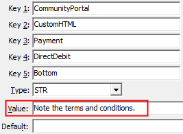 Configuration File Maintenance - DirectDebit,Botton configuration setting