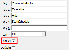 Configuration File Maintenance - Hide,StaffSchedule configuration setting