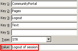Configuration File Maintenance - LogoutText setting (value cutdown, portal)