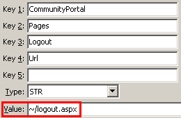 Configuration File Maintenance - LogoutURL setting (value cutdown, portal)