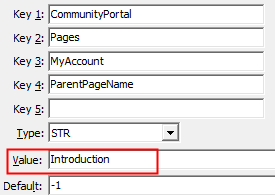 Configuration File Maintenance - MyAccount,ParentPageName configuration setting