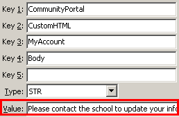 Configuration File Maintenance - MyAccountBody setting (value cutdown, portal)