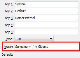 Configuration File Maintenance - NameExternal setting (value, cutdown)