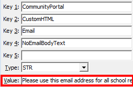 Configuration File Maintenance - NoEmailBodyText setting (value cutdown, portal)