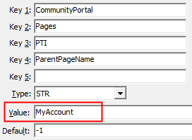 Configuration File Maintenance - PTI,ParentPageName configuration setting