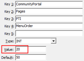 Configuration File Maintenance - PTI - MenuOrder configuration setting