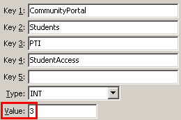 Configuration File Maintenance - PTIStudentAccess setting (value cutdown, portal)