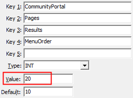 Configuration File Maintenance - Results - MenuOrder configuration setting