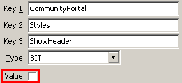 Configuration File Maintenance - ShowHeader setting (value cutdown, portal)