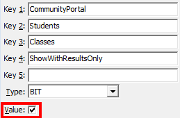 Configuration File Maintenance - ShowWithResultsOnly setting (value cutdown, portal)