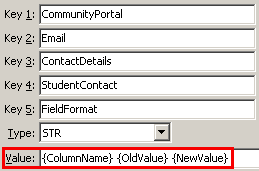 Configuration File Maintenance - StudentContactFieldFormat setting (value cutdown, portal)