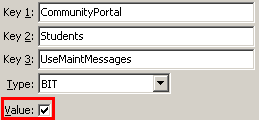 Configuration File Maintenance - UseMaintMessages setting (value cutdown, portal)