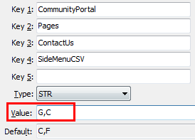 ContactUs SideMenuCSV configuraiton setting